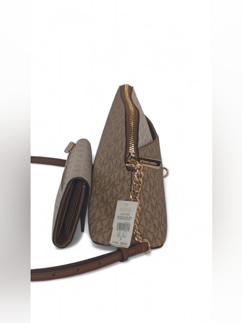 *NWT~ Michael Kors M Camel Mlt Color-Block Sig Logo Crsbdy Bag w/wallet-Jet Set - Picture 10 of 16
